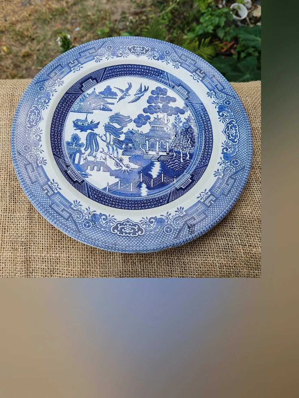 Blue Willow Dinner Plate - Classic Blue and White Churchill Made in England
